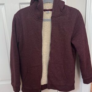 Old Navy Maroon Hoodie with Cream Lining